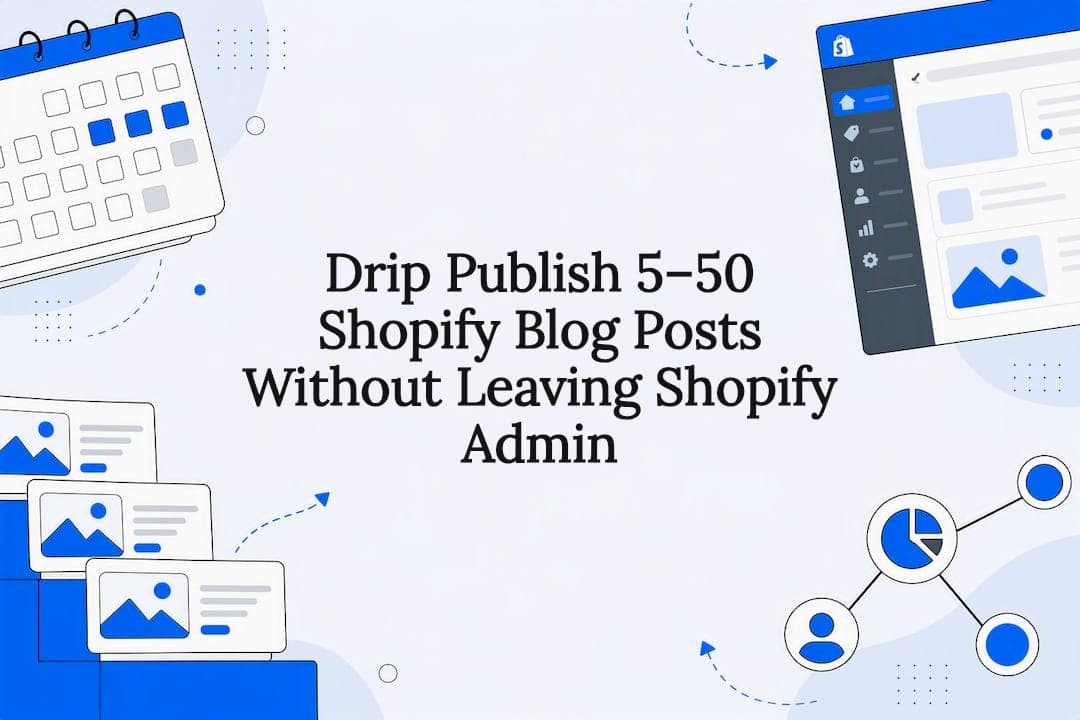 Drip Publish 5–50 Shopify Blog Posts Without Leaving Shopify Admin